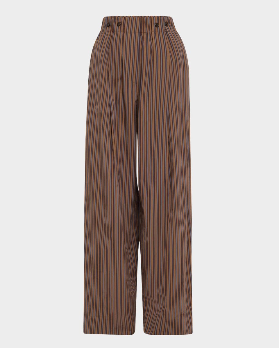 Emmett Pinstripe Wide-Leg Pants